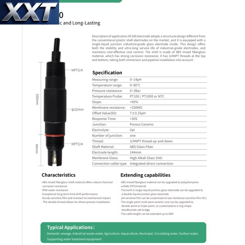 Przemysłowa elektroda pH XXT X – Ph Meter recenzja i cena